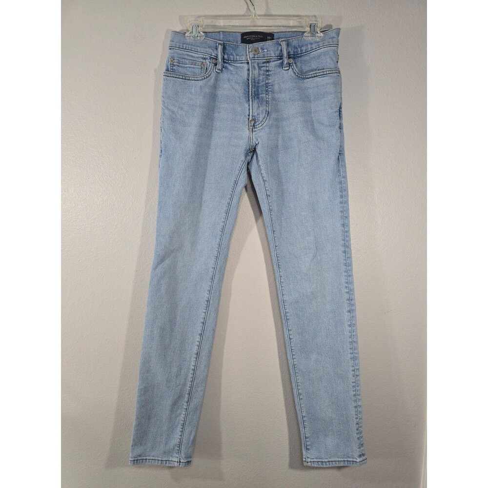 Abercrombie & Fitch Mens Signature Stretch Skinny Jeans Lightwash 30x31 AQ